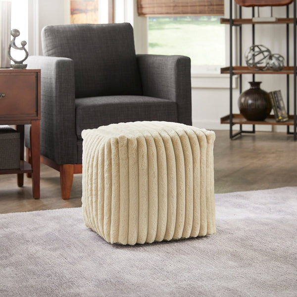Dinant Polyester Pouf Ottoman Plush Accent Seating for Modern Living Rooms and Spaces