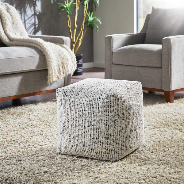 Dinant Polyester Pouf Ottoman Plush Accent Seating for Modern Living Rooms and Spaces