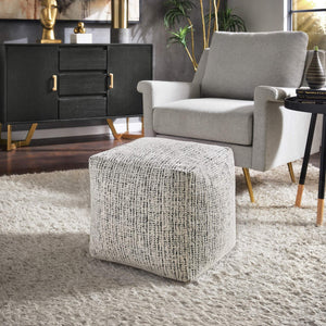 Dinant Polyester Pouf Ottoman Plush Accent Seating for Modern Living Rooms and Spaces