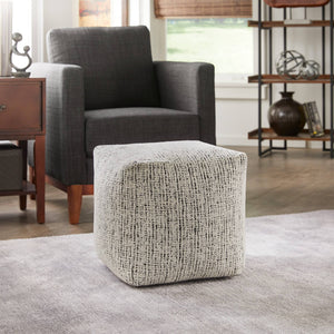 Dinant Polyester Pouf Ottoman Plush Accent Seating for Modern Living Rooms and Spaces