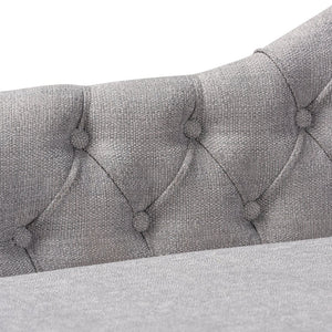 Baxton Studio Baxton Studio Emeline Modern Chaise Lounge with Victorian Charm and Stylish Button Tufting Design Grey CFCL1-Grey/Oak-KD Chaise