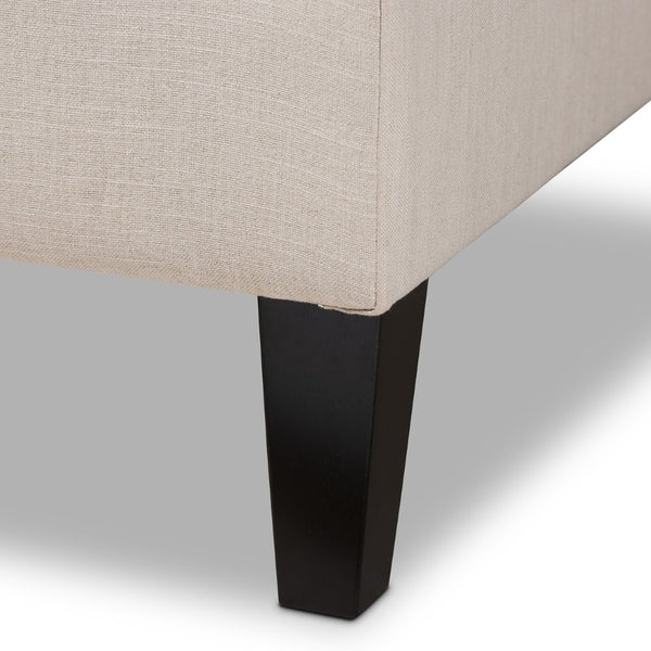 Baxton Studio Baxton Studio Florent Modern Chaise Lounge with Victorian Scroll Back and Luxurious Button Tufting Beige CFCL2-Beige/Black-KD Chaise