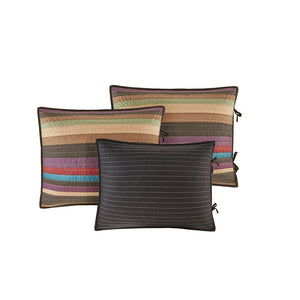 English Elm 6 Tissa Reversible Daybed Cover Set Quilted Multicolor Stripe & Chevron Pillow Twin Fit Charming Lodge-Inspired Look Multi 17.72 L x 15.75 W x 8.27 H B03597492