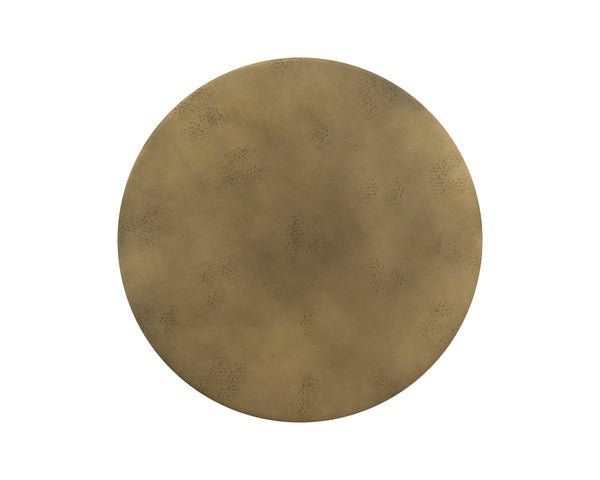 Sunpan Bernaby End Table - Elegant Round Design with Hand-Painted Finish, Perfect for Contemporary Spaces Antique Brass