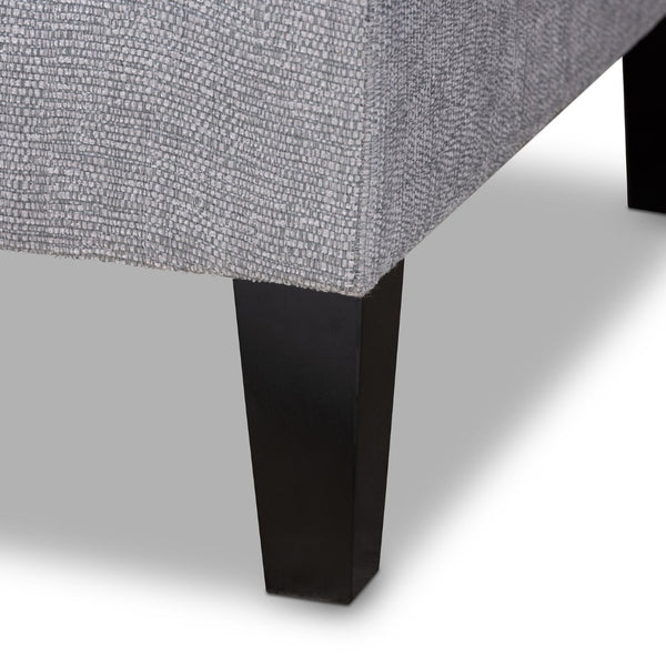 Baxton Studio Baxton Studio Florent Modern Chaise Lounge with Victorian Scroll Back and Luxurious Button Tufting Grey CFCL2-Grey/Black-KD Chaise