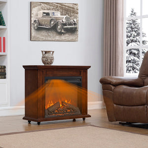 English Elm 23 Inch Electric Fireplace Insert with Flickering Log Flame and 5000 Btu Heater W1769P255456