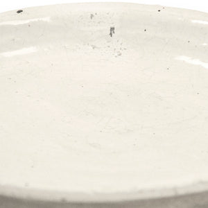 Zentique Distressed White Bowl with Handcrafted Stoneware Finish — Rustic Farmhouse Centerpiece for Serving W18 x H2.5 x D18 9702L A25A