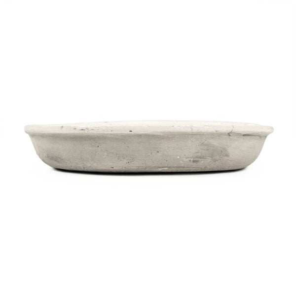 Zentique Distressed White Bowl with Handcrafted Stoneware Finish — Rustic Farmhouse Centerpiece for Serving W18 x H2.5 x D18 9702L A25A