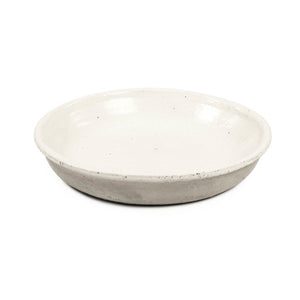 Zentique Distressed White Bowl with Handcrafted Stoneware Finish — Rustic Farmhouse Centerpiece for Serving W14.5 x H2.25 x D14.5 9702S A25A