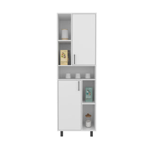 English Elm Kitchen Tall Pantry Cabinet with 2 Doors and 9 Shelves, Engineered Wood, Slim Space-Saving Storage White 43.7 L x 20.47 W x 9.45 H B097P350302
