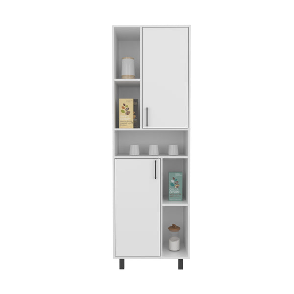 English Elm Kitchen Tall Pantry Cabinet with 2 Doors and 9 Shelves, Engineered Wood, Slim Space-Saving Storage White 43.7 L x 20.47 W x 9.45 H B097P350302