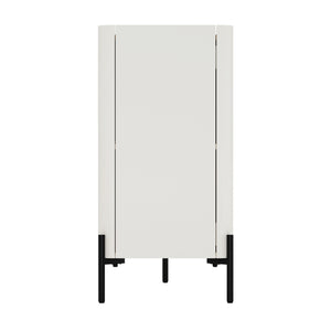 English Elm Abbey 67" Sideboard in Maple and Off White with Soft-Close Doors, Adjustable Shelves, Modern Tray Top Brown+White B365S00111