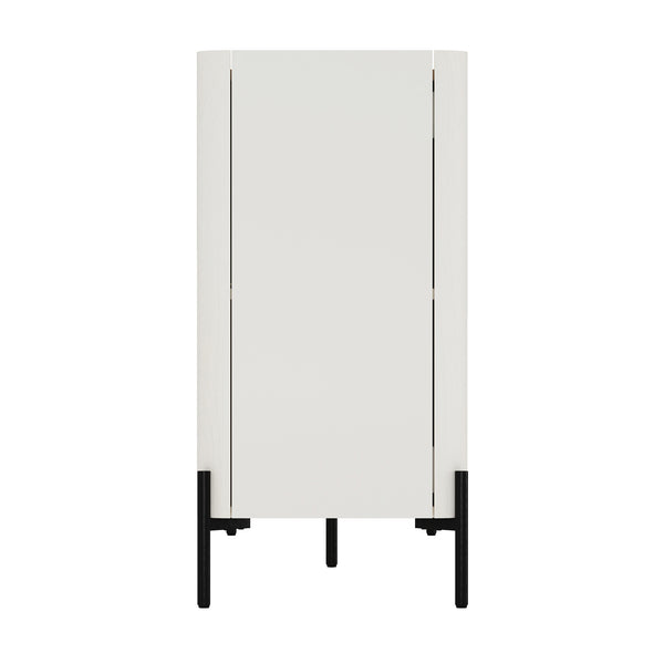 English Elm Abbey 67" Sideboard in Maple and Off White with Soft-Close Doors, Adjustable Shelves, Modern Tray Top Brown+White B365S00111