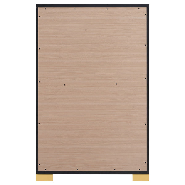 English Elm Medici 5-Drawer Chest - Sleek Black Storage Solution With Gold Accents For Modern Bedrooms & Decor B062P353270