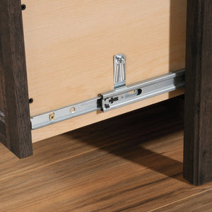 English Elm Lateral File Cabinet - Rustic Brown Finish, Secure Storage With Lockable Drawers For Home Or Office B356P402604