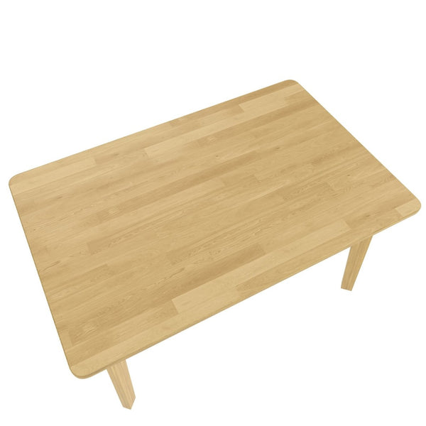 English Elm Rustic Minimalist Rubberwood Dining Table with Tapered Legs for Small Apartment Spaces Natural N752P368503A