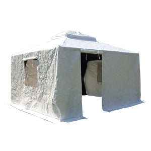 English Elm 12'x12' Gazebo Cover for Hardtop Gazebos - All-Season Waterproof Enclosure with Zippered Door, Mesh Windows, Windproof Anchors W1859P226063