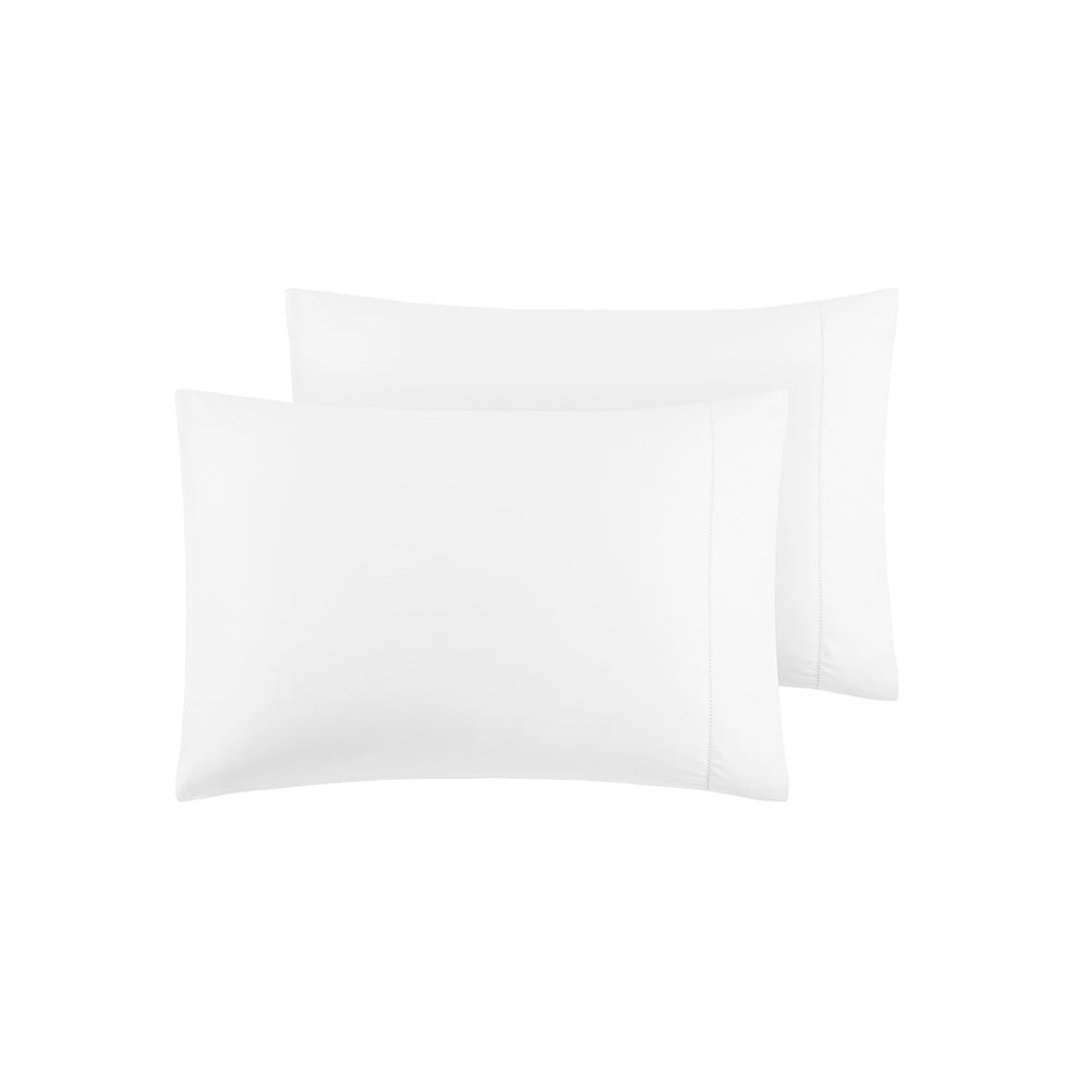 JLA Home Madison Park - Deep Egyptian Cotton Deep-Pocket Sheet Set 500TC Sateen with Hemstitch, OEKO-TEX, Fits 18" Mattresses White MP20-8222