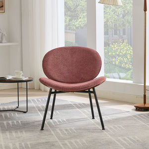 English Elm Mid-Century Shell Chair with Wood Grain Veneer, Curved Wide Seat, Metal-Wood Frame Holds 330+ lbs Bean paste red W1143P214254