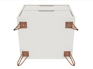 English Elm Rockefeller 20" Off-White Nightstand With 2 Drawers, Mid-Century Design & Versatile Storage Solutions B365P398176-GIGA