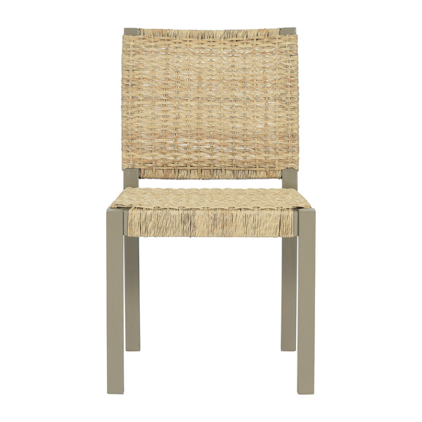 English Elm Farmhouse Solid Wood Dining Chairs Set of 2 with Rattan Backrest, Champagne Finish, Durable Craftsmanship Gold N842P271333E