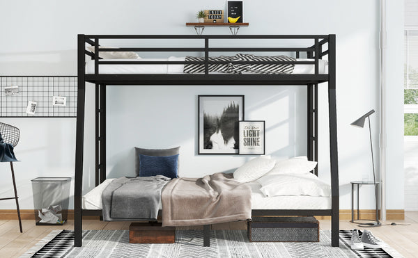 English Elm Metal Full Xl Over Queen Bunk Bed – Heavy-Duty, Space-Saving, Noise-Reducing Comfort For All Ages W1580S00238