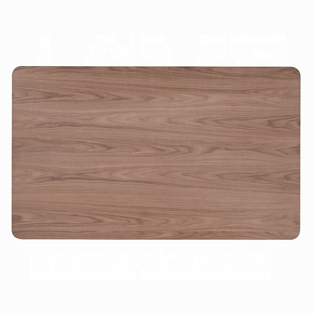 English Elm Contemporary Counter Height Dining Table 66" L x 38" W Solid Wood with Center Support Beam, Cozy Style Walnut+black 39 L x 63 W x 5 H B2741P326134