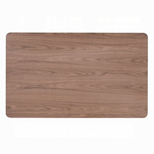 English Elm Contemporary Counter Height Dining Table 66" L x 38" W Solid Wood with Center Support Beam, Cozy Style Walnut+black 39 L x 63 W x 5 H B2741P326134