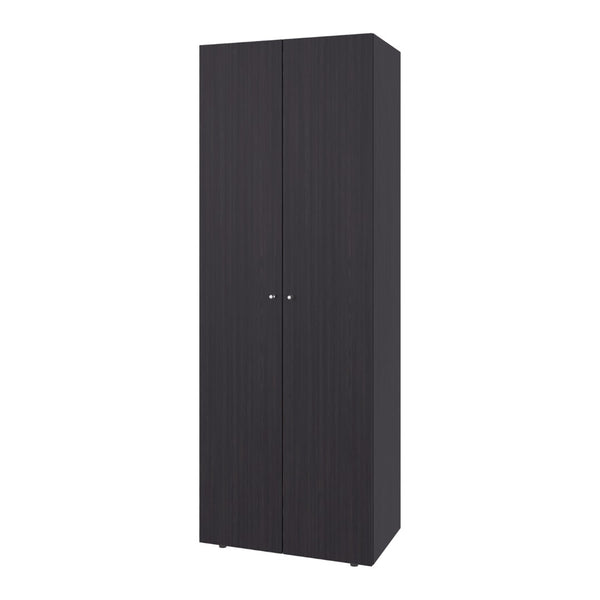 English Elm Wenge 2-Door Tall Wardrobe Cabinet – Elegant Storage Solution For Compact Spaces With Rich Finish B062P373779-GIGA
