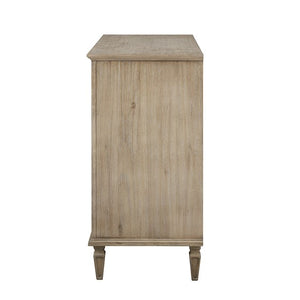 English Elm Victoria Small Dresser — French-inspired wire-brushed birch veneer, velvet-lined top drawer, antique pulls, tapered legs, 40"W x 36"H, 150lb top capacity B03548942