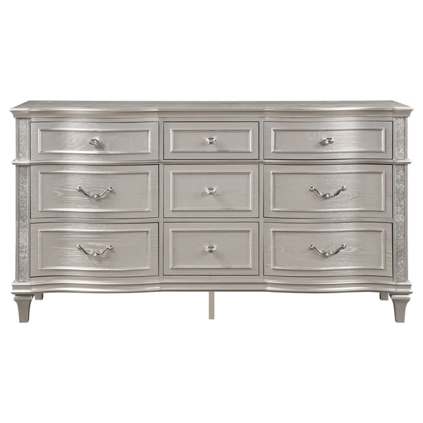 English Elm Katerina Silver Oak 9-Drawer Dresser With Jewelry Tray – Elegant, Modern Storage For Your Bedroom B062P358070