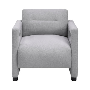 English Elm Luxury Modern Boucle Accent Chair with Plywood Frame, Pocket Coil Support, Foam Padding, 300lb Capacity Gray 30 L x 25 W x 19.5 H B011P304427