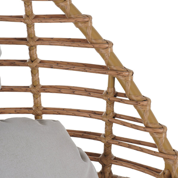 English Elm Christopher Knight Home® - Ellis Outdoor Wicker High-Back Swivel Lounge Chair with Teak Legs, 360° Pivot, Weatherproof Rattan & Cushions N775P271983B