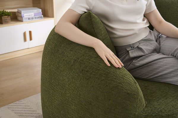 English Elm Ly-049s Curved Chenille Loveseat with Boneless Frame for Modern Living Spaces Green W2231P402441