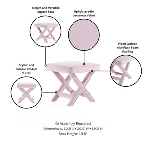 English Elm Abigail Plush Velvet Accent Bench In Pink - Elegant, Durable Design For Versatile Home Décor & Seating B365P398201