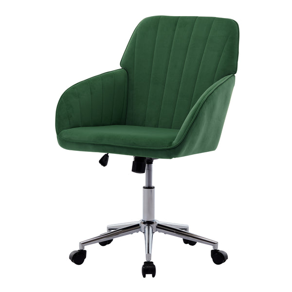 English Elm TY Velvet Ergonomic Office Chair with Memory Foam Cushion, S-Curve Lumbar Support, Green Comfort W2311P277205