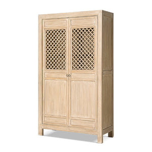 English Elm Rowan Reclaimed Pine Two Door Accent Cabinet with Carved Handles Rustic Storage B2719P474441