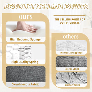 English Elm UNITED Folding Sofa Bed with Removable Cover Zipper, Chenille Memory Foam Sleeper for Small Spaces Gray W1568P293808