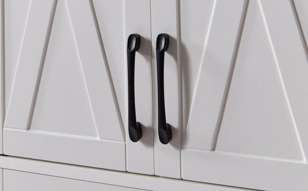 English Elm Tv Cabinet Set - Modern White & Walnut Multifunctional Storage Solution For Living Room, 113.5" L W1162S00018-GIGA