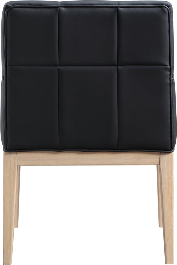 Meridian Furniture Adrian Vegan Leather Dining Arm Chair with Solid Wood Frame for Modern Home Seating Black 971 971Black-AC