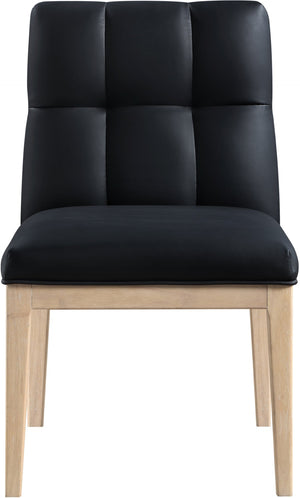 Meridian Furniture Adrian Vegan Leather Dining Chair with Solid Wood Legs Modern Upholstered Seat for Any Room Black Set of 1 971Black-SC