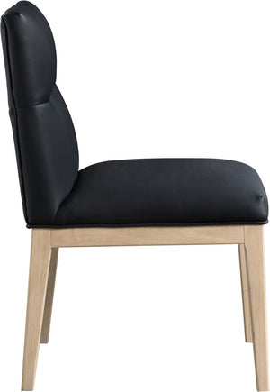 Meridian Furniture Adrian Vegan Leather Dining Chair with Solid Wood Legs Modern Upholstered Seat for Any Room Black Set of 1 971Black-SC