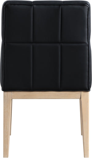 Meridian Furniture Adrian Vegan Leather Dining Chair with Solid Wood Legs Modern Upholstered Seat for Any Room Black Set of 1 971Black-SC