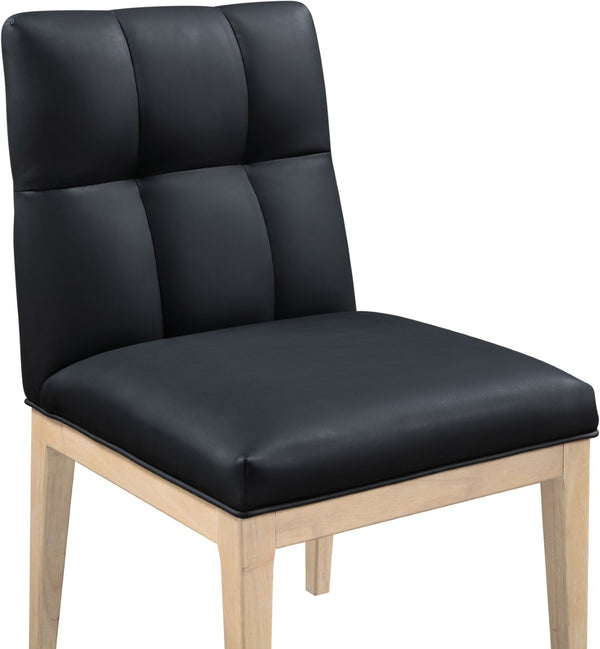 Meridian Furniture Adrian Vegan Leather Dining Chair with Solid Wood Legs Modern Upholstered Seat for Any Room Black Set of 1 971Black-SC