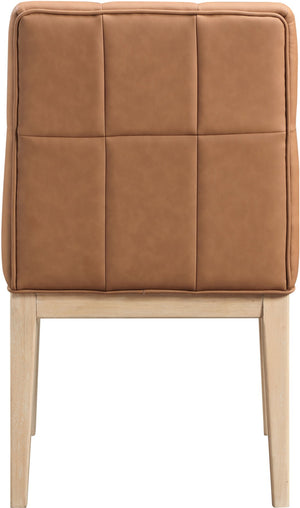 Meridian Furniture Adrian Vegan Leather Dining Chair with Solid Wood Legs Modern Upholstered Seat for Any Room Cognac Set of 1 971Cognac-SC