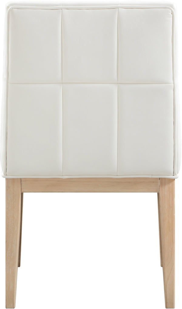 Meridian Furniture Adrian Vegan Leather Dining Chair with Solid Wood Legs Modern Upholstered Seat for Any Room Cream Set of 1 971Cream-SC