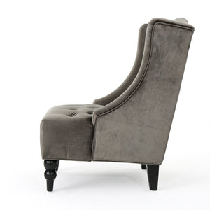 English Elm Toddman Wingback Club Chair Tufted Diamond Stitching Birch Legs Reading Nook Accent 55038.00NVLT