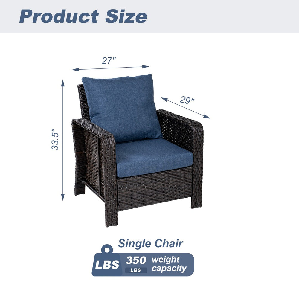 English Elm Tl High Back Pe Wicker Modular Outdoor Sofa Set with Uv Resistant Foam Cushions W5382P440682
