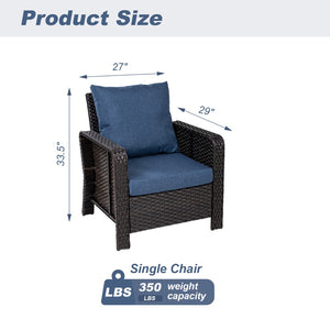 English Elm Tl High Back Pe Wicker Modular Outdoor Sofa Set with Uv Resistant Foam Cushions W5382P440682