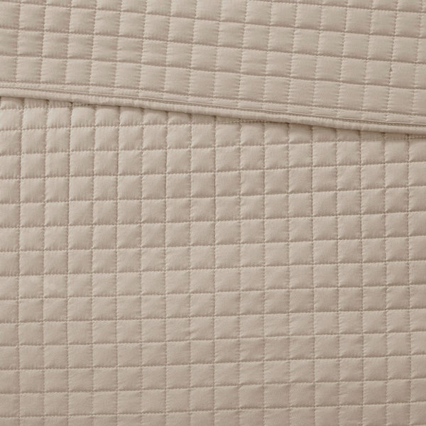 English Elm 3 Piece Otto Reversible Quilt Set Khaki Full/Queen – Soft Microfiber, Quilted Check Pattern, Machine Washable Comfort B035128991